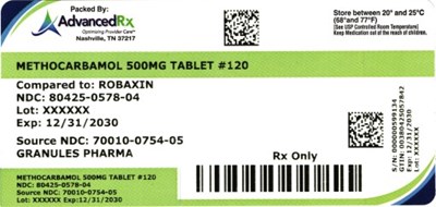 Methocarbamol 500mg #120 (Methocarbamol 500mg 80425 0578 04)